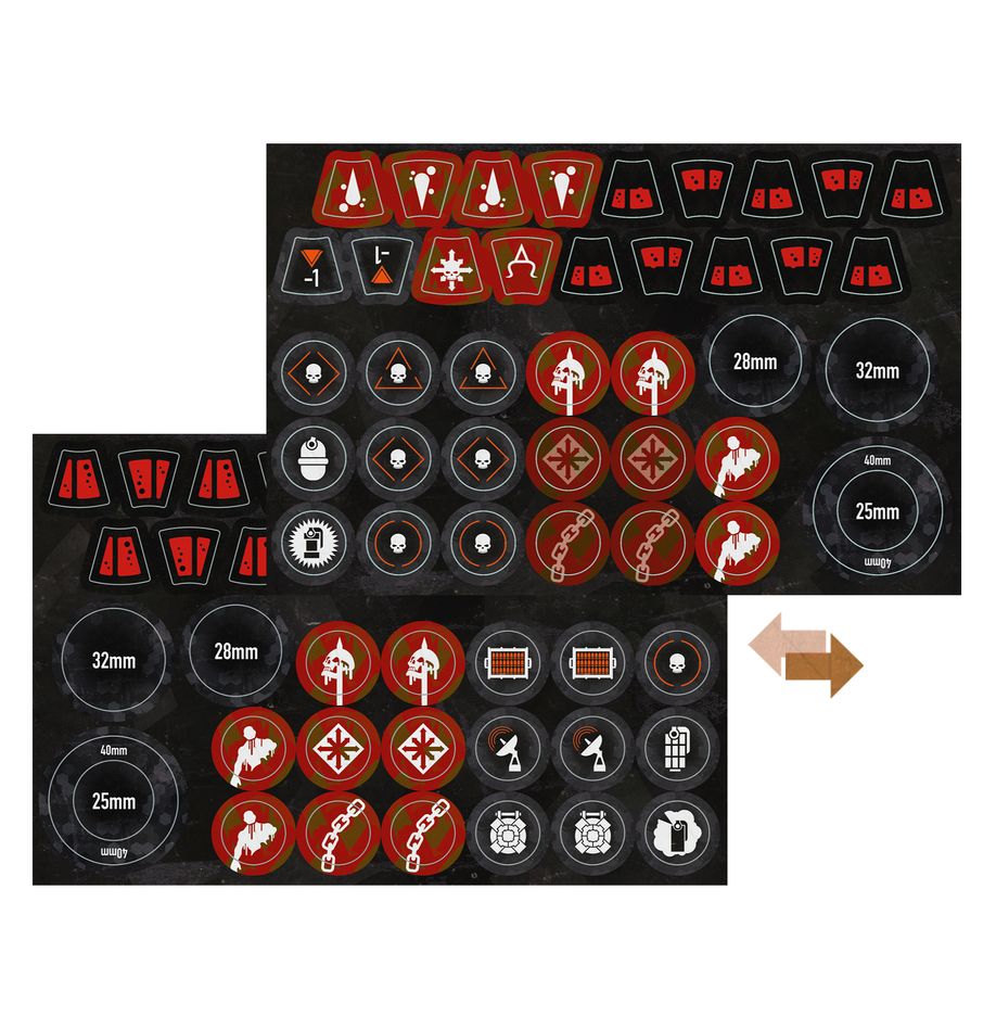 Fully painted Goremongers Kill Team counter set