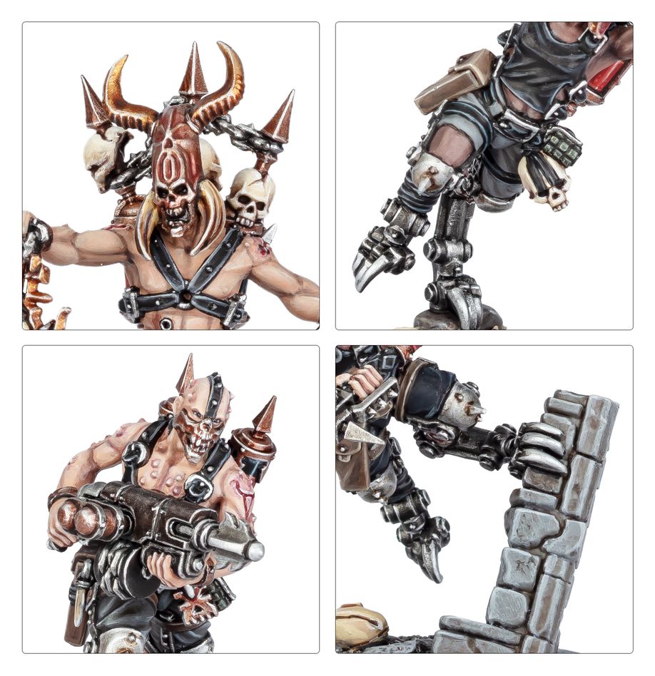 Fully painted Goremongers Kill Team models close up