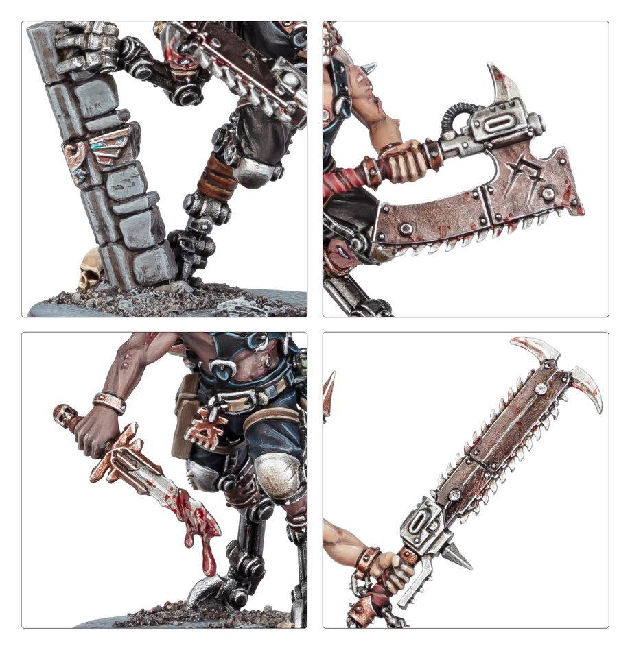 Fully painted Goremongers Kill Team models close up