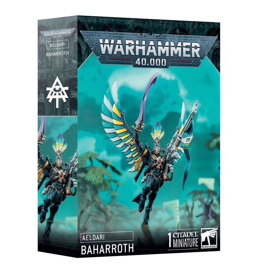 Warhammer 40,000 Aeldari Baharroth miniature box packaging