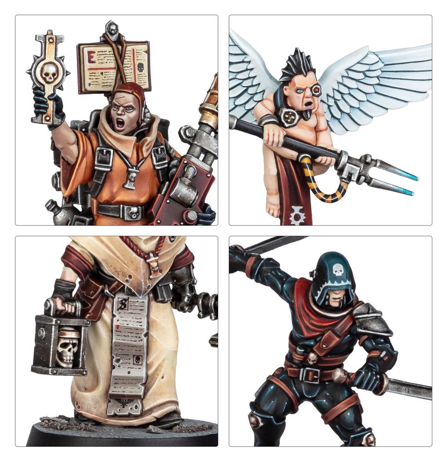 Fully painted Sanctifiers Kill Team models close up