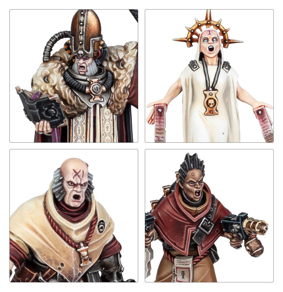 Fully painted Sanctifiers Kill Team models close up