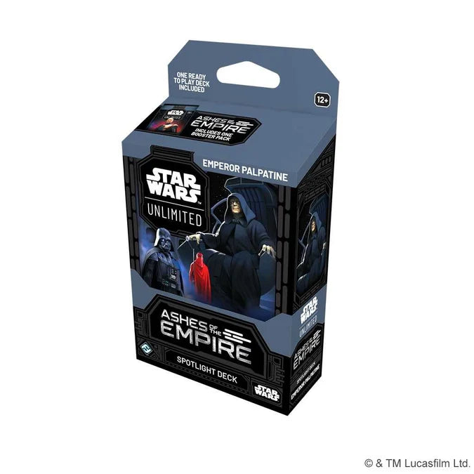 Star Wars Emperor Palpatine card game box on a white background