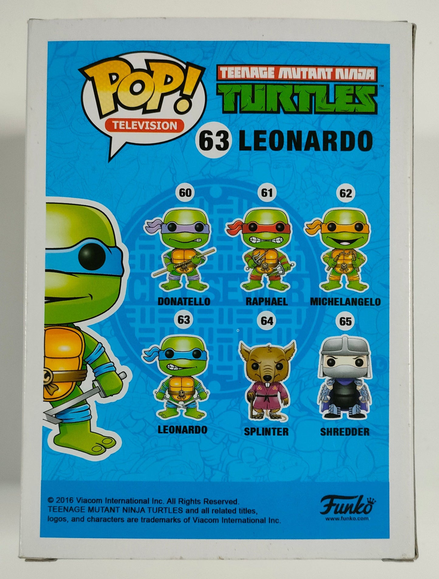 Funko Pop! LEONARDO #63 Teenage Mutant Ninja Turtles TMNT - Chester Le Geek