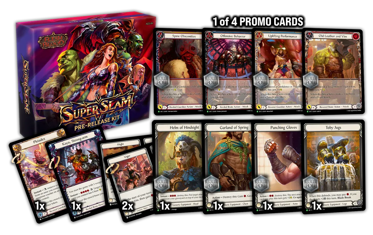 Card game packaging with promotional cards and box