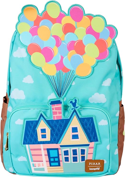 Loungefly Disney Pixar Up full-size nylon backpack with balloon artwork.