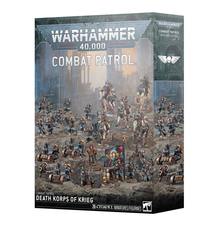 Death Korps of Krieg front of box with picture of army force