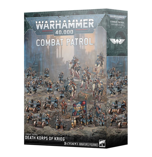 Death Korps of Krieg front of box with picture of army force