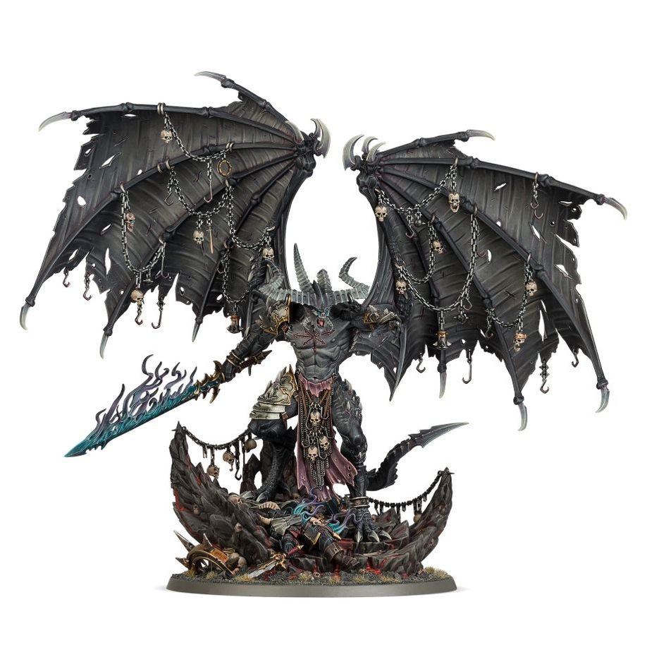 Fantasy figurine with a large dragon-like creature on a white background