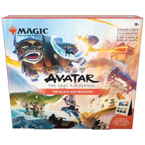 Card game box for 'Avatar: The Last Airbender' themed 'Magic: The Gathering' with colorful artwork and branding.