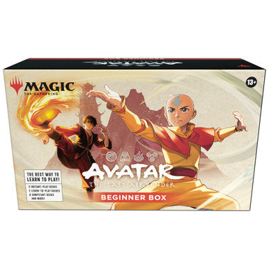 Board game box for 'Avatar: The Last Airbender' themed 'Magic: The Gathering' beginner set on a white background
