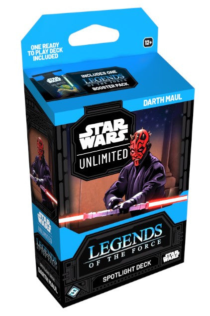 star wars unlimited spotlight deck darth maul holding lightsaber