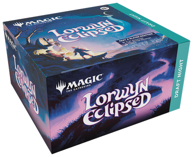 Lorwyn Eclipsed Draft Night box in blue and pink with white lettering